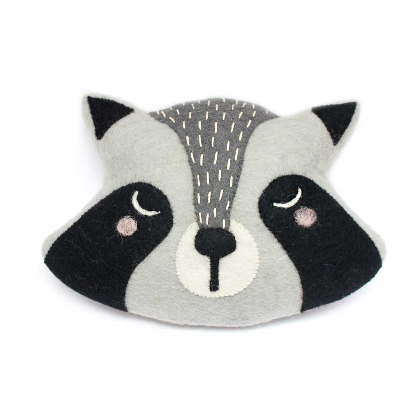 Felt Raccoon Pillow