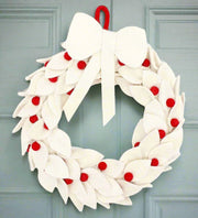 White Leaf Berry Wreath
