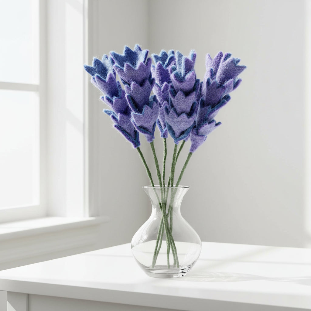 Felt Blue Pearl Sedum Stem