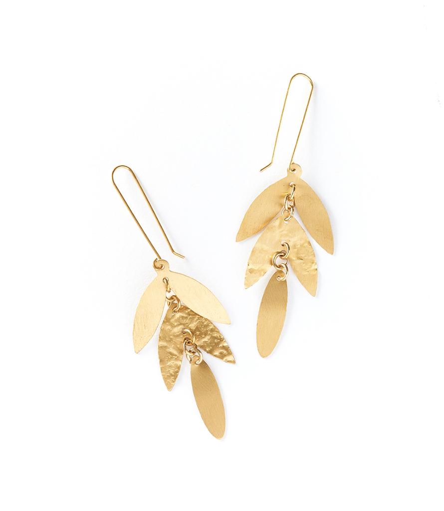 Chameli Leaf Chandelier Earrings