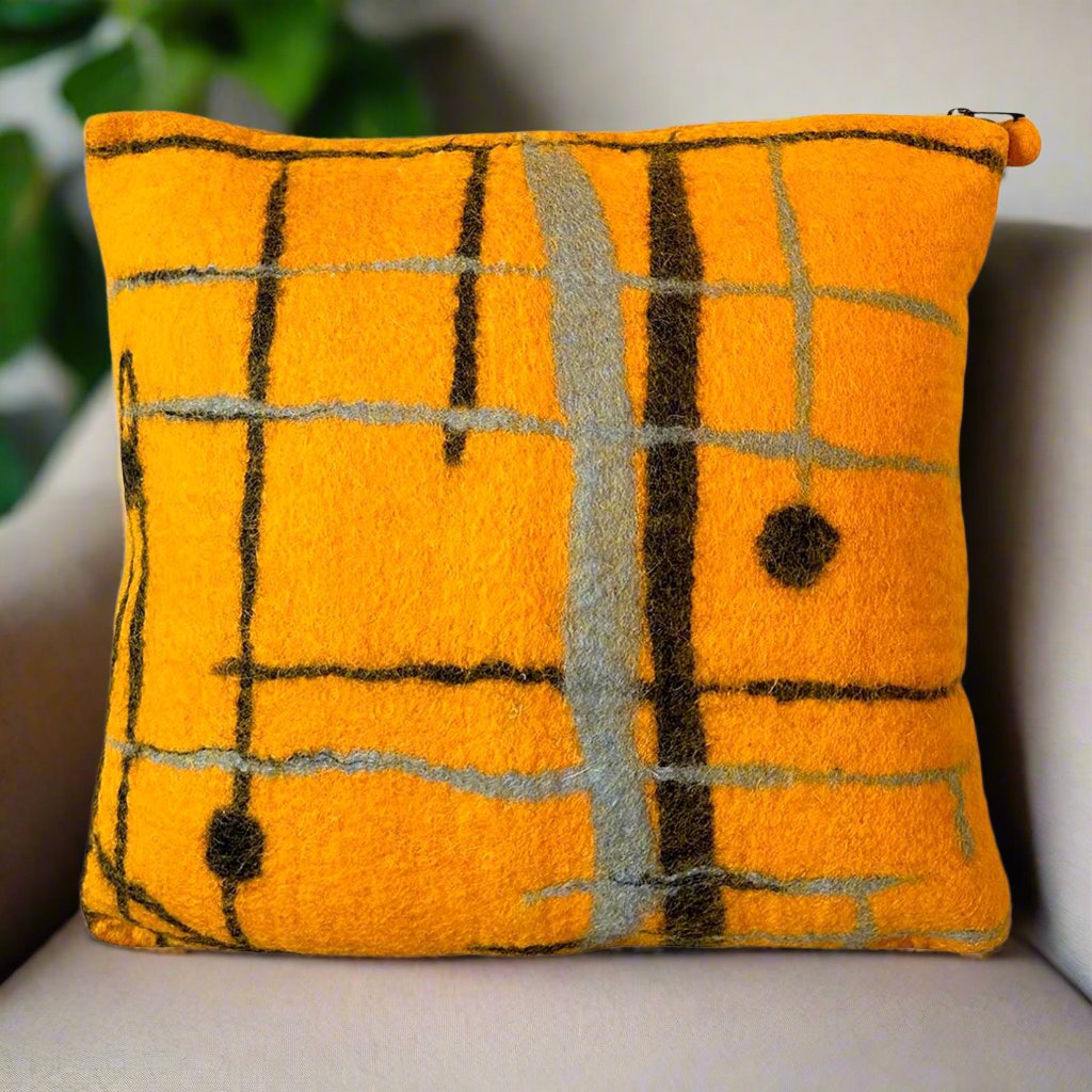 Modern Gold Ochre Pillow