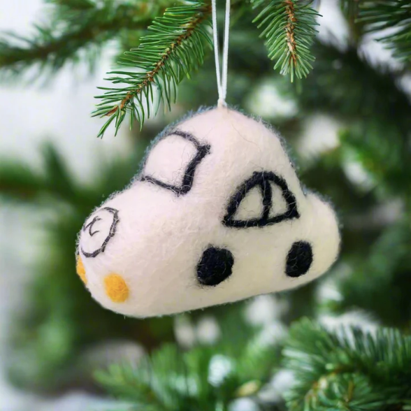 White Car Ornament