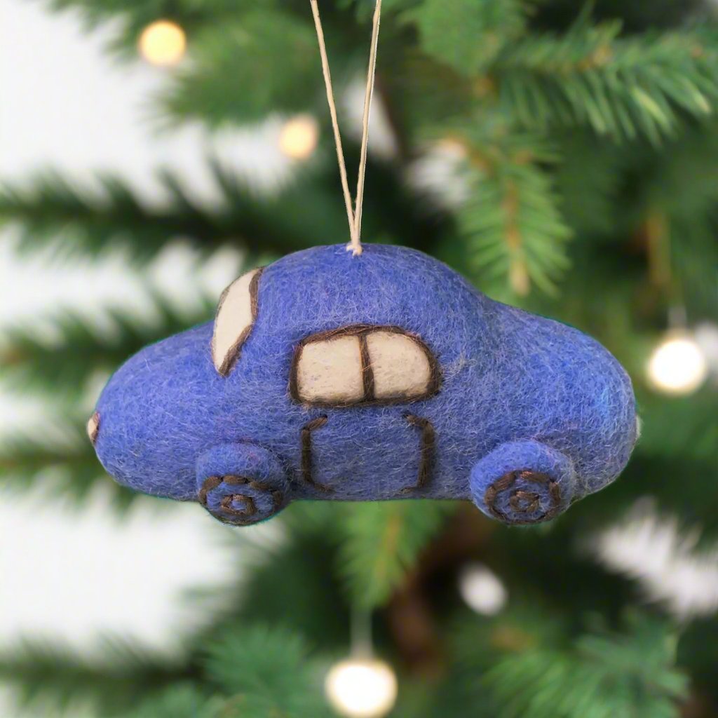 Blue Car Ornament
