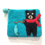 Bear With Fish Purse