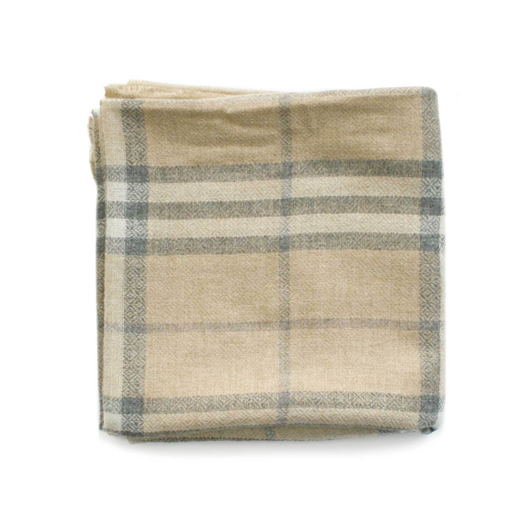 Beige Checker Throw