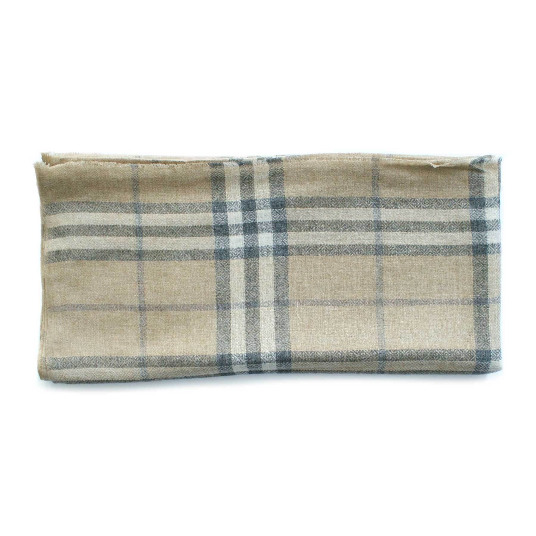 Beige Checker Throw
