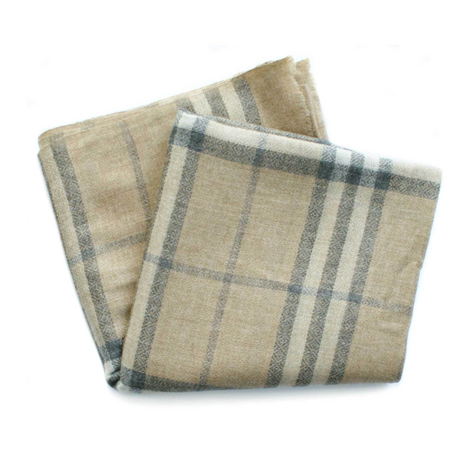 Beige Checker Throw