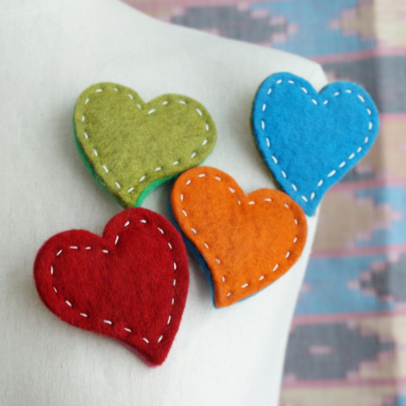 Sweet Heart Brooch - Set of 4