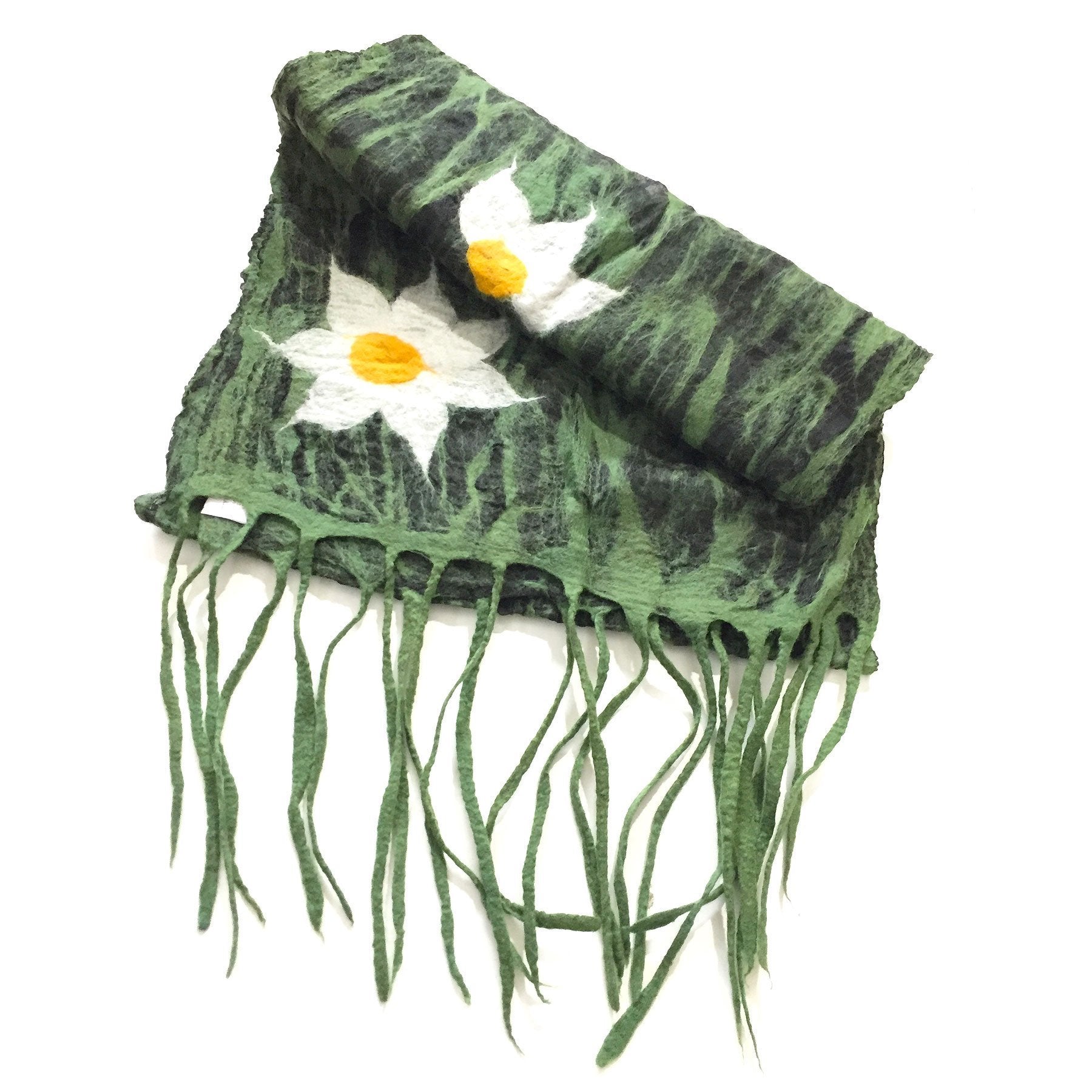 Daisy Wool Garden Scarf