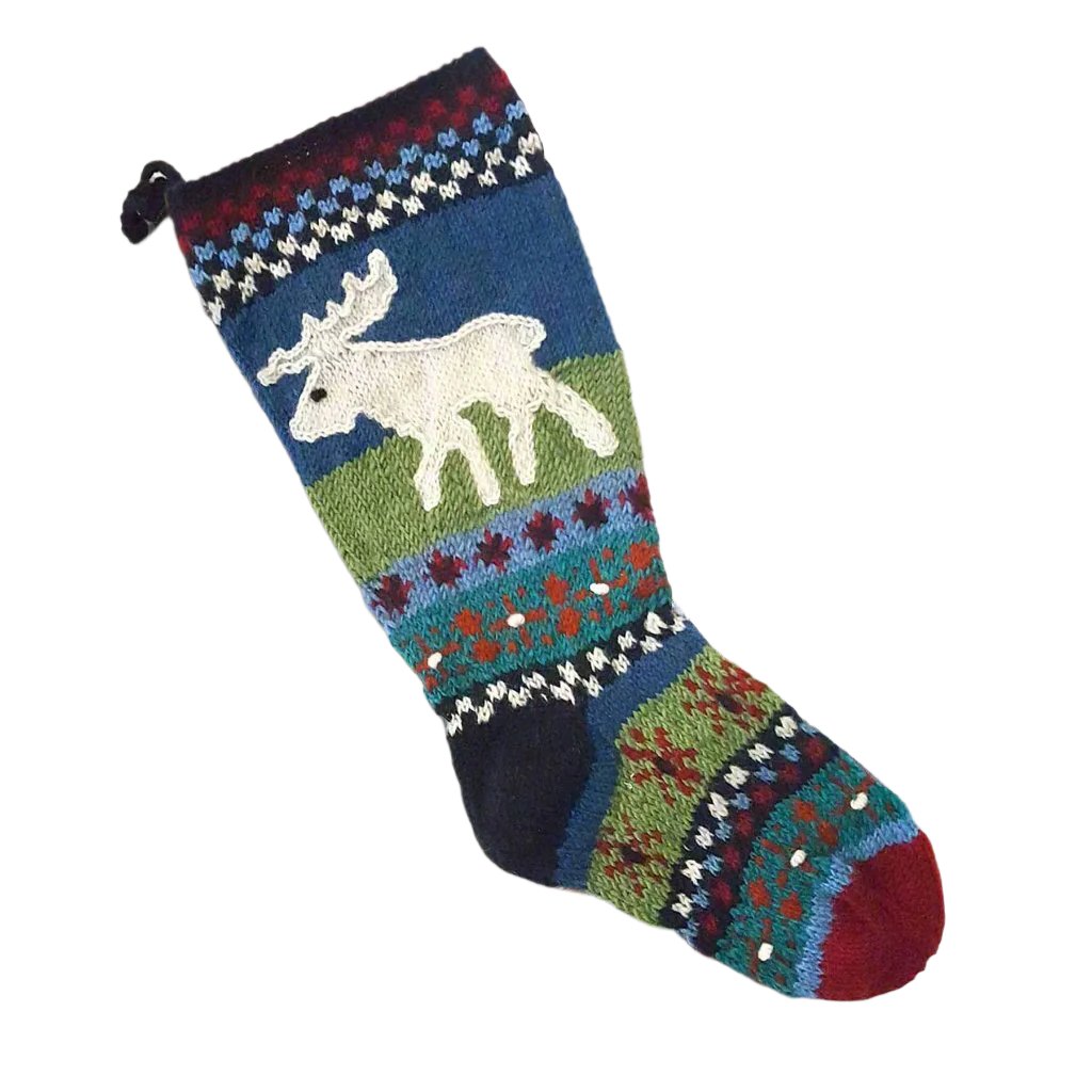 Knitted Moose Stocking