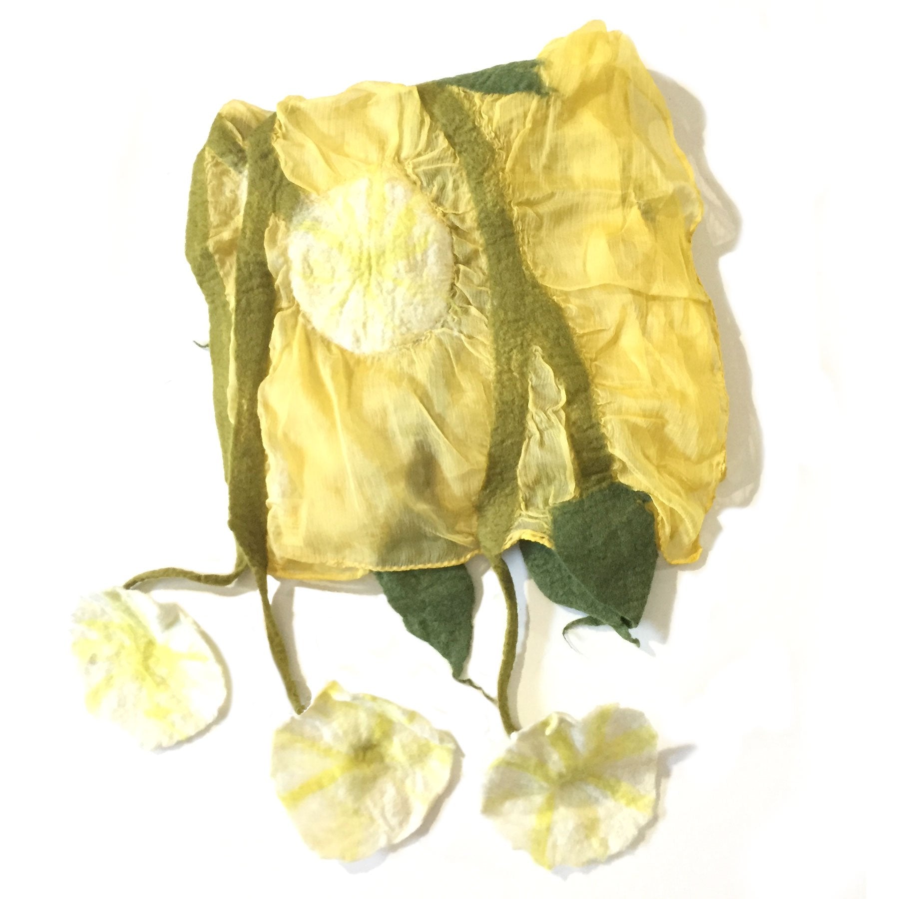 Yellow Flowers with Leaves Scarf