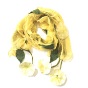 Yellow Flowers with Leaves Scarf